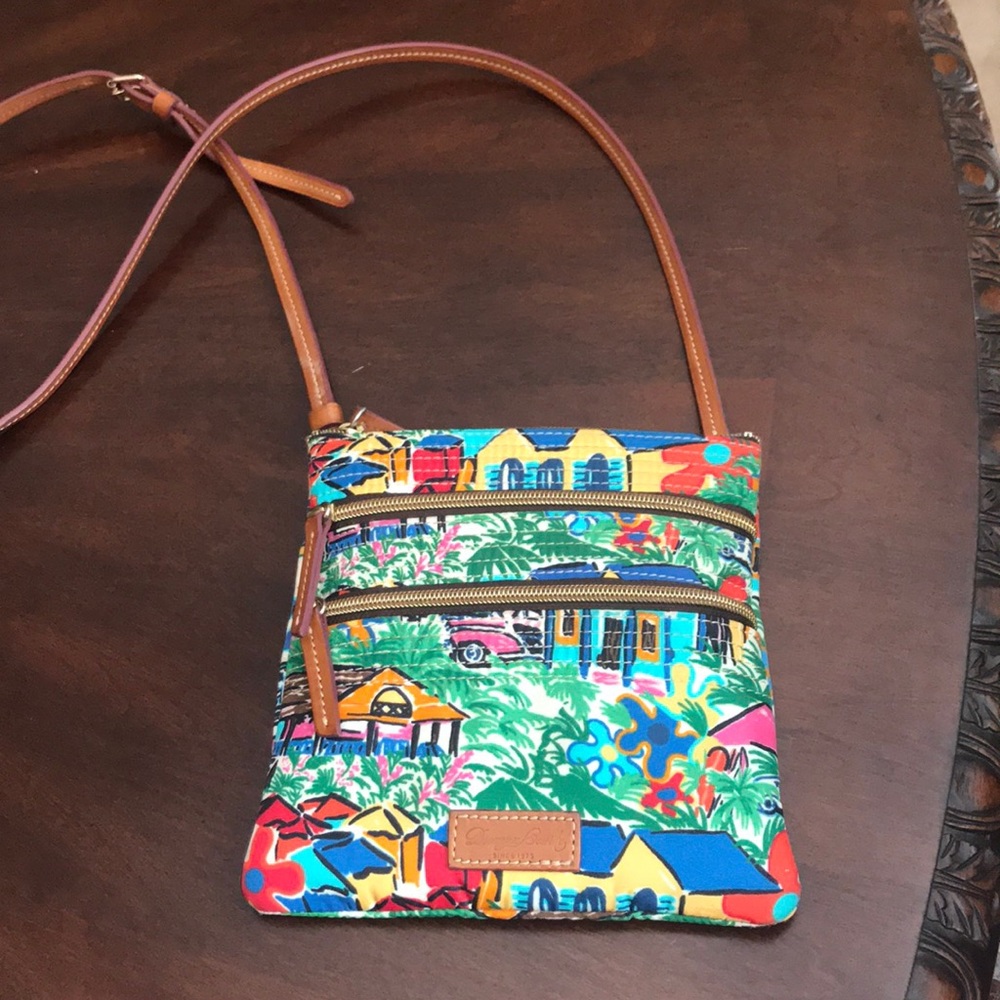 Dooney and Burke small multi colored crossbody